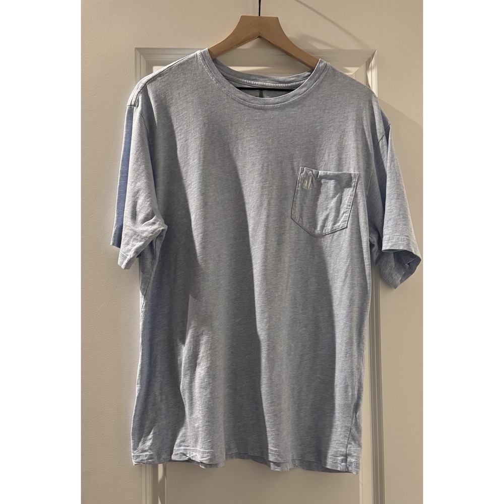 Johnnie O Mens Large Pocket T Shirt Blue Heather 100% Cotton Surf Casual Beach
